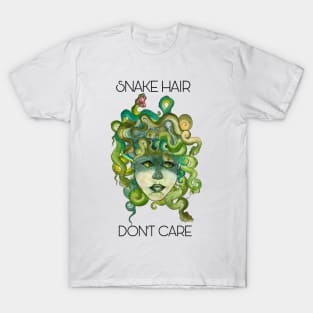 Snake Hair, Don’t Care, Watercolor Medusa T-Shirt